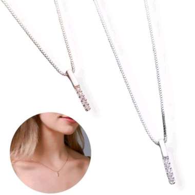 Kalung Korea Klavikula Zircon Plat Statement Necklace Korean Fashion NL Zircon Plat Gold