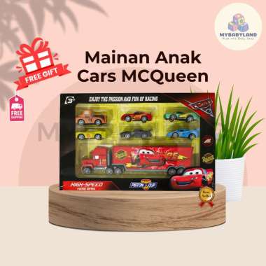 Mainan Anak Cars Lightning Mcqueen | Cars Isi 6 Pcs + 1 Truck | Cars 3 } Mainan Mobil-Mobilan Anak