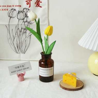 DDSSTORE Vas Bunga Botol Kaca Aesthetic Bottle Vases Flower Pot Coklat 1L