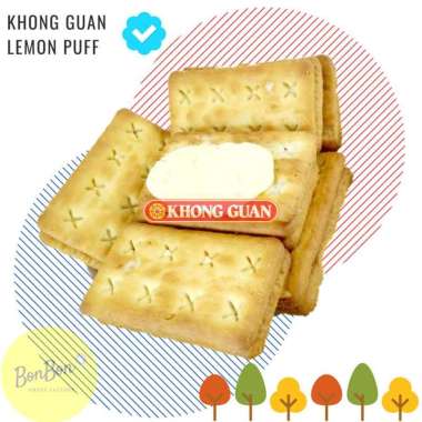 KHONG GUAN LEMON BISCUITS WAFFER CRACKER PUFF / BISKUIT LEMON 40 PCS