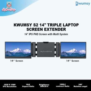 KWUMSY S2 TRIPLE LAPTOP SCREEN EXTENDER FHD IPS