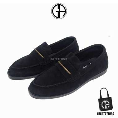 Gabriel - Sepatu Pria Kulit Suede Slip On 39 NAVY
