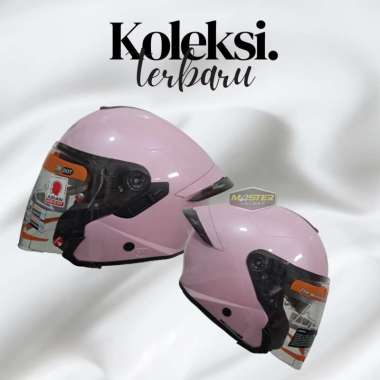 HELM INK TERRA 2 SAKURA PINK METALIC DOUBLE VISOR/ HELM HALF FACE INK ORIGINAL L