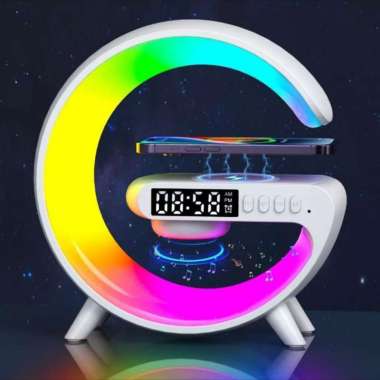 Speaker Bluetooth Wireless Charger LED Lampu Tidur Radio FM Bluetooth ORIGINAL WHITE
