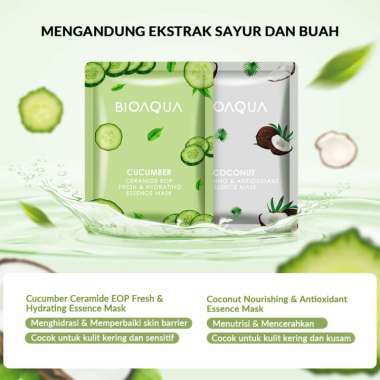 Bioaqua Sheet Mask 25 gr - Masker wajah Mencerahkan, Anti Aging, Berjerawat Coconut
