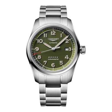 Jam Tangan Pria Longines Spirit L3.811.4.03.6 Automatic Green Matt Stainless Steel Strap