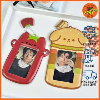 Photocard Holder Idol Photo Sleeves PVC Cute Cat Puppy FREE GANTUNGAN KUNCI Cahol Tomato