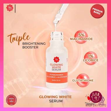 Viva Glowing White Serum Mencerahkan Kulit Wajah Kusam Flek Hitam Bekas Jerawat with Niacinamide Lic