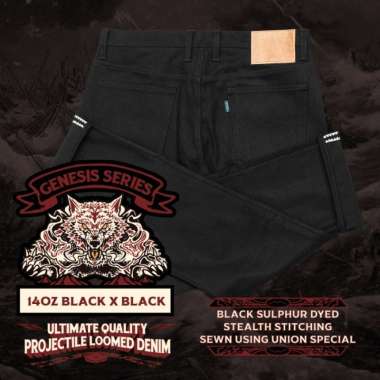 Sage Genesis Series : 14oz Black x Black Denim 33 SlimStraight