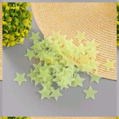 100Pcs Stiker Bintang Stiker Dinding Lampu Bintang Hias Sticker Tumblr Batam Import 100PC KUNING