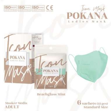 POKANA ICON MASK 4 PLY LADIES MASK ECER 1 sachet isi 2 - Peach
