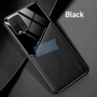 Xiaomi Redmi 9T Case Leather Plexiglass Original Hard Case Magnetic Case Redmi 9T Hitam