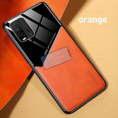Xiaomi Redmi 9T Case Leather Plexiglass Original Hard Case Magnetic Case Redmi 9T Orange