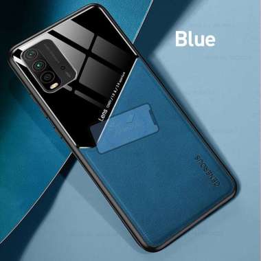 Xiaomi Redmi 9T Case Leather Plexiglass Original Hard Case Magnetic Case Redmi 9T Biru