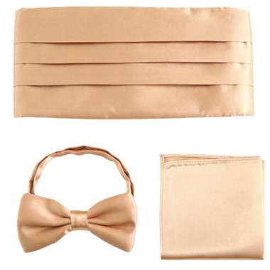 CUMMERBUND SET FOR TUXEDO kemben pria bengkung ikat pinggang tuksedo CHAMPAGNE GOLD