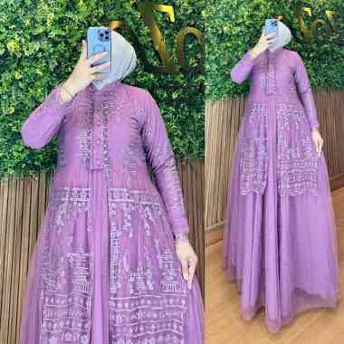 DRESS PESTA CHIMY BY OHC GAMIS MEWAH GAMIS CERUTY BURKAT CANTIK TERBARU 2023 Ld110cm (Standard) C