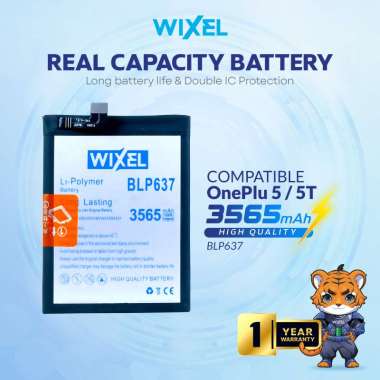 WIXEL Baterai BLP637 5 / One Plus 5T Double Power Real Capacity Batre Batrai Battery Dual BLP 637 On