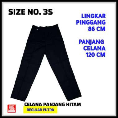 Celana Panjang Hitam Regular Putra No. 35 = LP 86 cm