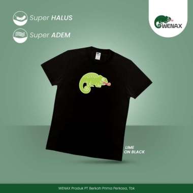 Tshirt WENAX Prime Lime in Black, Baju Kaos Kasual Hitam Auto Kurus XXXL