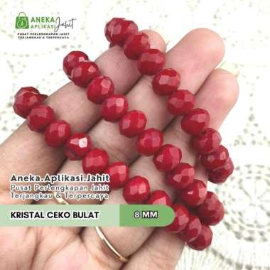 [DOFF] MANIK KRISTAL CEKO BAKPAU 8 MM / KRISTAL JAHIT CEKO BAKPAU 8 M D4-BIRU MUDA