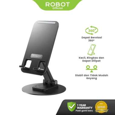 ROBOT ROTATABLE CELL PHONE STAND RT-US09 360 ADJUSTABLE HEIGHT SUPPORT PHONE & TABLE PC US09 BLACK