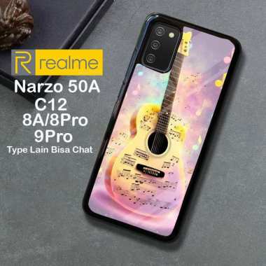 Custom Case TPU 3D Casing Softcase Tempered Glass Cover Belakang Hp Realme 8, Narzo 50a, C12, 9Pro R