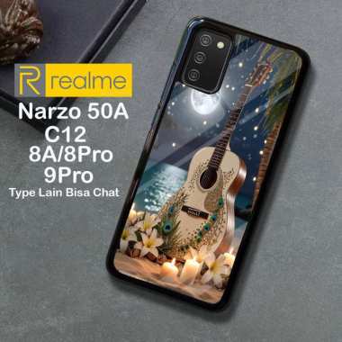 Custom Case TPU 3D Casing Softcase Tempered Glass Cover Belakang Hp Realme 8, Narzo 50a, C12, 9Pro R