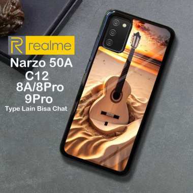 Custom Case TPU 3D Casing Softcase Tempered Glass Cover Belakang Hp Realme 8, Narzo 50a, C12, 9Pro R