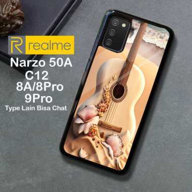 Custom Case TPU 3D Casing Softcase Tempered Glass Cover Belakang Hp Realme 8, Narzo 50a, C12, 9Pro R
