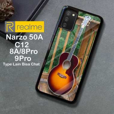 Custom Case TPU 3D Casing Softcase Tempered Glass Cover Belakang Hp Realme 8, Narzo 50a, C12, 9Pro R