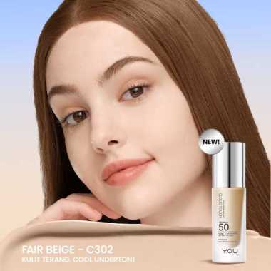 YOU Cloud Touch 3% Niacinamide Acne Defense Skin Tint SPF/PA+++50 20ml - Alas Bedak Foundation Cair 