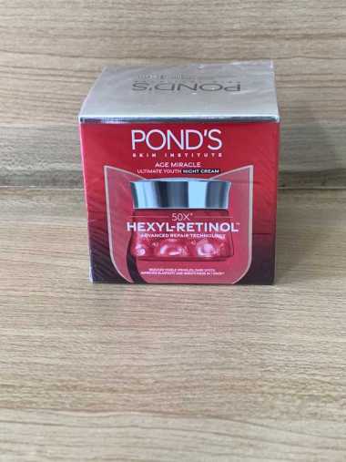 50 GR PONDS AGE MIRACLE HEXYL RETINOL NIACINAMIDE NIGHT CREAM DAY CREAM KRIM WAJAH SIANG DAN MALAM N