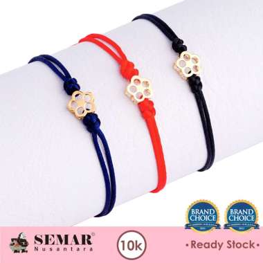 Gelang Emas Tali Cleosia Flowers Gold 10K Semar Nusantara, Warna Hitam