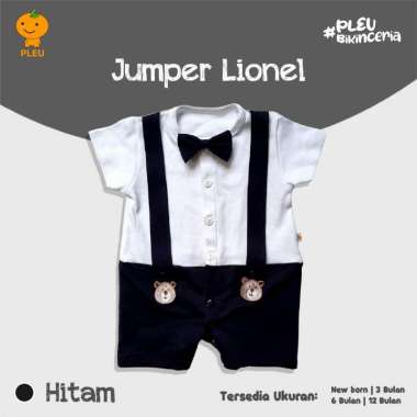 PLEU Jumper Lionel | Baju Anak Laki Laki Usia New Born-12 Bulan Newborn Hitam