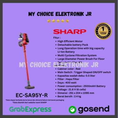 Sharp EC-SA95Y-R Vacuum Cleaner Portable Cordless
