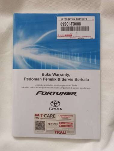 Buku Manual Pedoman Pemilik Integration Book Fortuner Original Toyota