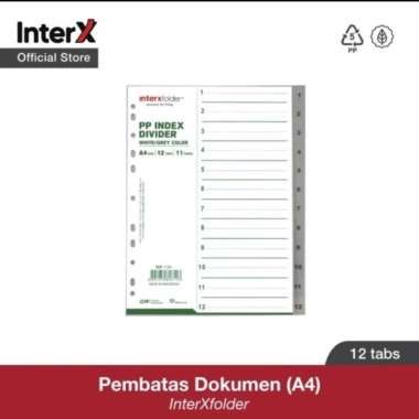 Index Divider A4 1-12 / Pembatas Binder Odner