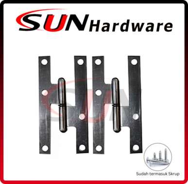 Engsel Plat H Copot Cabut 3 4 5 " Inch Pintu Triplek Kandang Alumunium 4 Inch