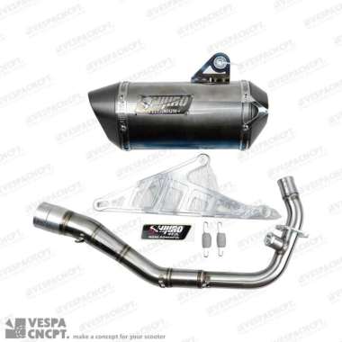 Knalpot Shijiro Vyper Titanium Vespa Sprint Primavera Lx S 2v 3v Iget Inlet 50 2v