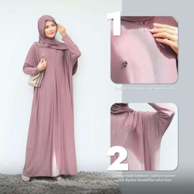 RnW | Neeya Abaya Dress - Gamis Abaya Syari Busui Friendly Nude