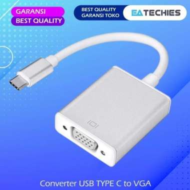 Converter USB Type C to VGA Monitor Adapter Laptop Kabel USB-C ke VGA