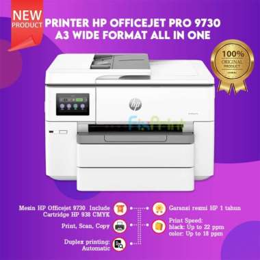 Printer A3 HP Officejet Pro 9730 Wireless ADF Fax Garansi Resmi Pengganti 7740