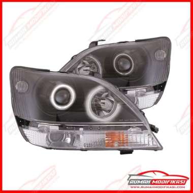 HEAD LAMP - TOYOTA HARRIER 1999-2003 - EAGLEEYES - ANGEL EYES - BLACK