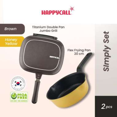 Happy Package Titanium Double Pan Jumbo Grill Brown + Flex Pan 20cm Matt Black