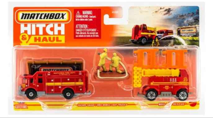 Hitch & Haul Truck Trailer Matchbox Original Murah Lengkap H1235, Model Damkar HVP35
