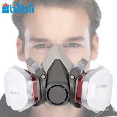 TaffGUARD Masker Gas Half Mask Respirator KN95 - 6200 Gray