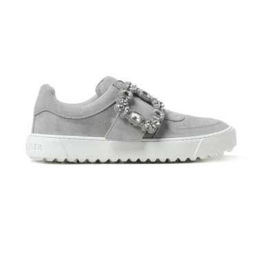 [12.12 Dealcember] Roger Vivier Very Vivier Strass Suede Sneakers Grey 36 Grey