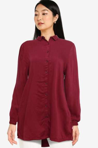 Cardinal Kemeja Loose Fit Wanita G0834J11F M Maroon