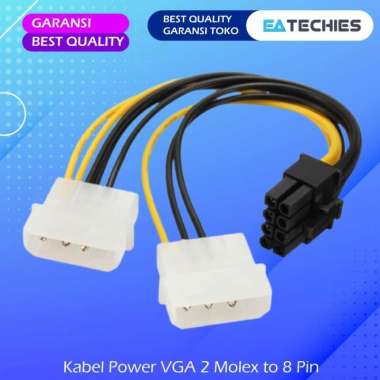 Kabel Power VGA 2 Molex to 8 Pin PCIE PCI-E Express Graphic Card GPU