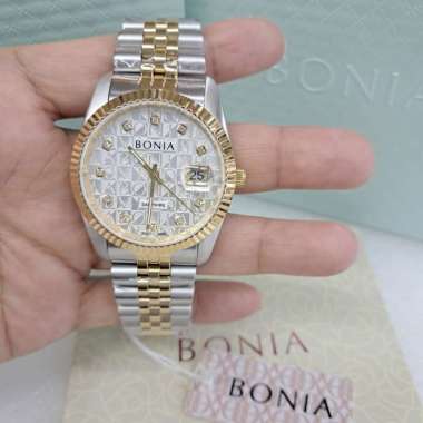 Original 100%!! BONIA BNB10550-1116 Monogram Sapphire Jam Tangan Pria Analog Gold 36mm Garansi Resmi